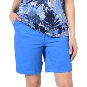 Denim & Co. Marine Blue EasyWear Twill Shorts Size 18